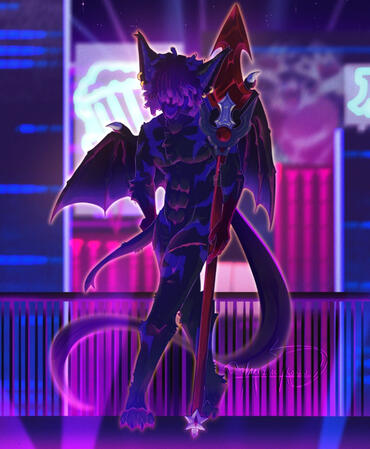 Commission : full body, fully rendered with fully rendered background